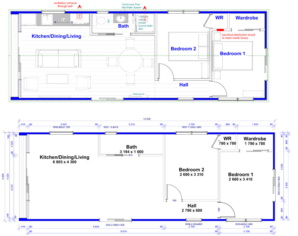 Kynoch Construction Cabin - 2 Bed Floor Plan